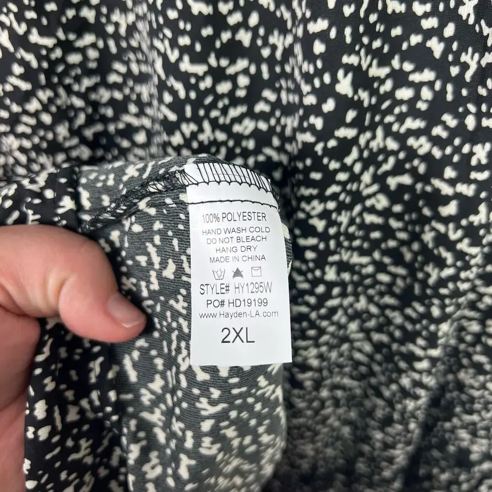 Hayden Plus Size Black & White Speckled Midi Skirt Size 1XL - Picture 6 of 6